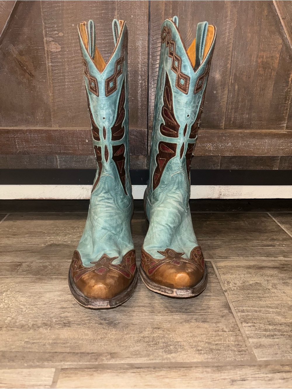 Old Gringo Orange and Turquoise Western Boots
